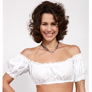 Trachten DIRNDLBLUSE B2020 Carmenstil weiss Dirndl