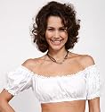 Trachten DIRNDLBLUSE B2020 Carmenstil weiss Dirndl