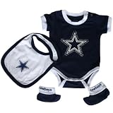 Dallas Cowboys Navy Onesie, Bib, and Booties 3pc Baby / Infant Set