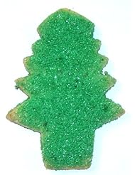 Grocery: Scotts Cakes White Christmas Tree Sugar Cookie with Green Sugar in a 8 oz. Holly Bag - Scott's Cakes