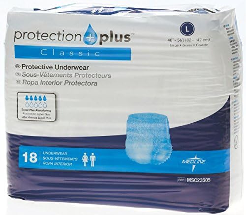 Medline Protection Plus Classic Underwear -LG 72/Box
