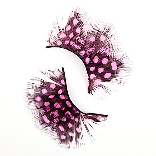 Wimpern Schwarz Pink gepunktet Schmetterling Eyelashes Karneval Party