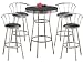 Metal Bar Table & Pub Set with 4 Swivel Seat Bar Stools with Back Rests
