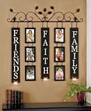 Family, Friends & Faith Wall Art Photo Picture Collage Display Candle Sconce