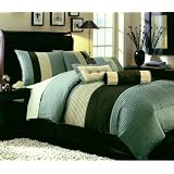 11 PC. MODERN BED IN A BAG SUPER SET CHOCOLATE BROWN W  MATCHING PILLOWS AND SHEET SET,... by Victorian Collections
