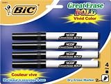 BIC Great Erase Bold Pocket Dry Erase Marker, Black, 4-Count Package (Pack of 6)