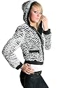 N06 Womens Hooded Black/white Faux Fur Coat Sizes 8-14