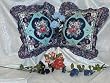 Blue and Turquise Floral 16" Throw Pillow Set