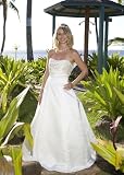 BEAUTIFUL! Champagne A-Line Miami Beach Wedding Dress