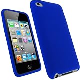 iGadgitz Blue Silicone Skin Case Cover for Apple iPod Touch 4th Generation 8gb, 32gb, 64gb + Screen Protector