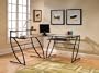 Z-Line Belaire Glass L-Shaped Computer Desk