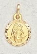 14 Kt Gold Religious Medal With 18" 14kt Gold Chain - Guardian Angel - In a Premium Black Box