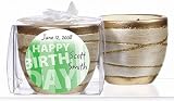 Baby Keepsake: Birthday Card Design Personalized Elegant Scented Pottery Votive Candl (Set of 24)