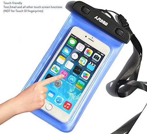 Arobo Universal Waterproof Cell Phone Carrying Cases, For Apple iPhone 6,plus, 5s, 5, Galaxy S5, S4 S3, HTC One, Galaxy Note 3,Note 2, MP3 Player - IPX8 Certified to 100 Feet(blue)