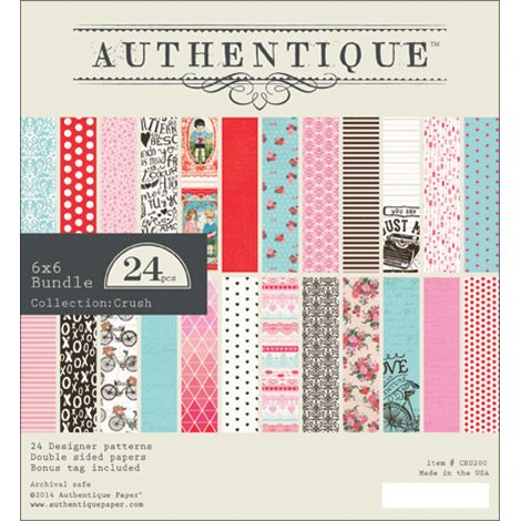 Authentique Bundle Cardstock Pad 6''X6'' 24/Pkg-Crush
