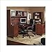 Bush Furniture Somerset L-Shaped Wood Home Office Desk Set in Hansen Cherry