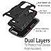 LG Sunset Case, LG Risio Case, LG Tribute 2 Case, Starshop Full Protection Dual Layers Hybird Phone Cover with Kickstand and Locking Belt Swivel Clip With [Premium Screen Protector] (Black)