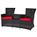 Outdoor Garden Patio Furniture Black Rattan Dual Chair