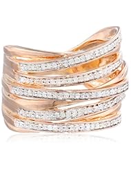 14k Rose Gold Plated Sterling Silver Diamond Orbit Ring (1/3cttw, I-J Color, I2-I3 Clarity)