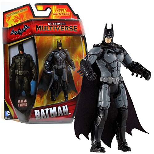 Mattel Year 2014 DC Comics Multiverse Batman Arkham Origins Series 4 Inch Tall Action Figure - BATMAN (CDW40) with Grey Belt
