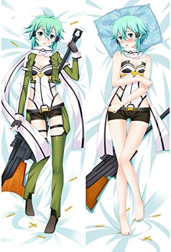 Sword Art Online Characters Kirito and Asuna Body Pillowcase GGO Players Shino Asada Gun Gale Online (Ggo) Body Pillow Case (50x150cm 2WT, 05)