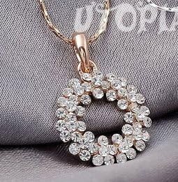 Popular Fashion Italina Rigant New Arrival Woman Round Pendant Necklace With Austrian Crystal Stellux Zirconia Party RG73790 By Eva Fs.