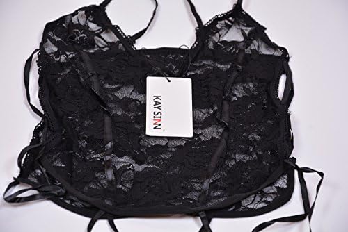 KAY SINN Womens Lace Nightwear Sleepwear Suit with G-String Sexy Lingerie Black