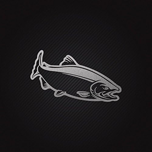 Sticker Salmon Fish Permanent Sailboat Speciality Lasting Skate Acti Matte_Silver (5 X 2.84 In)