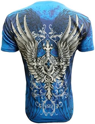 Ekus Men's Konflic Eagle Sword Muscle Tee L Turquoise