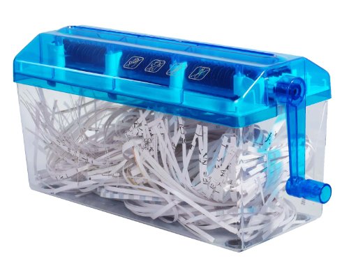 2-Link Mini Hand Shredder Letter Size 8 1/2 in Wide Blue On Sale