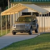 ShelterLogic 12 x 26- Feet Canopy 2- Inch 5-Rib Frame, Tan Cover