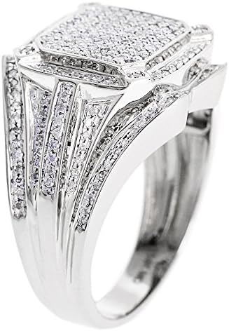 Diamond Men's Right Hand Ring in 10k White Gold(0.72 ctw)