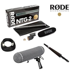 Rode NTG-2 Multi-Powered Condenser Shotgun Microphone for Camcorders / Rode Blimp / Rode Micro Boompole / Talent XLR Cable 20ft