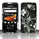 Premium White Silver Butterfly Flowers on Black Rubberized Design Shield Ha ....