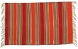 100% Cotton Flat Weave Red and Orange Rug Striped 2 X 3