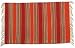 100% Cotton Flat Weave Red and Orange Rug Striped 2 X 3