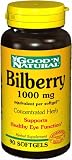 Bilberry 1000mg - Promotes Healthy Eye Function, 90 softgels,(Good N' Natural)