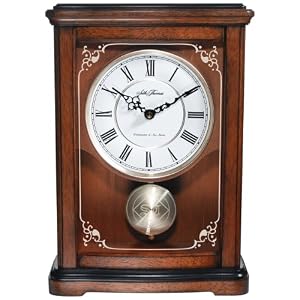 Seth Thomas Plymouth White Dial Brown Walnut Finish Wooden Case with Chime Pendulum Mantel