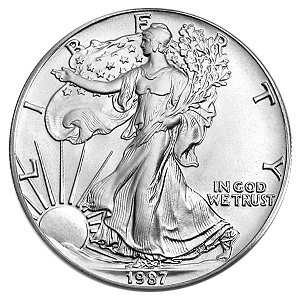 1987 American Silver Eagle Dollar - 1 oz. .999 Pure Silver - Choice Brilliant Uncirculated-image
