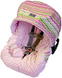 Itzy Ritzy Infant Car Seat Cover, Little Miss Zig Zag