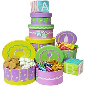 Congratulations Baby! Gourmet Food Gift Tower to Celebrate the Birth of a Baby Boy or Girl