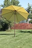 9 Foot Decorative Vented Market Umbrella with Crank and Tilt - Yellow