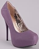 Qupid NEUTRAL-210 Leatherette Platform Stiletto Heel Pump
