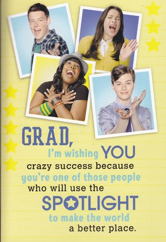 Graduation Card with Sound Glee “Grad, I’m Wishing You Crazy Success Because…”