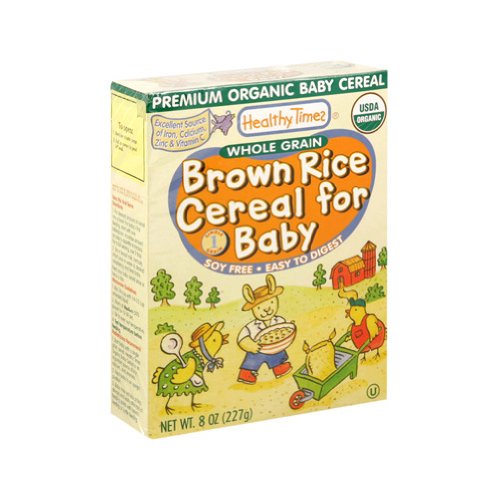 Healthy Times Premium Organic Baby Cereal, Wholegrain Brown Rice, 8-Ounce Boxes Pack of 12