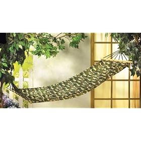 CAMOUFLAGE MILITARY STYLE HAMMOCK HANGING FABRIC BED