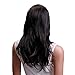 Sexy Long Black With Brown Highlight Natural Straight Side Swept Fringe Bang Women Wigs