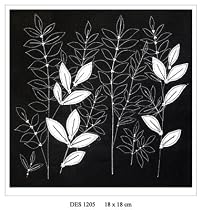 Black Stitch Floral II - Art Print - 18x18cm - Art247.com Poster Print