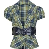 FULL TILT Belted Womens Jacket-Top - Navy Combo