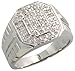 14 Karat Weissgold Uhren Stil Herren Diamanten Ring, mit 0.35 Karat Brilliantschliff Diamanten,(14mm) breit